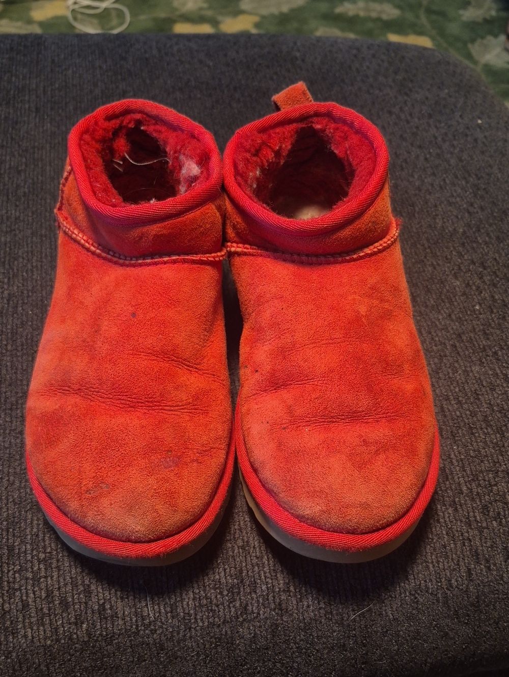 UGG Little Kids Red Cozy Slip-On Winter Boots
